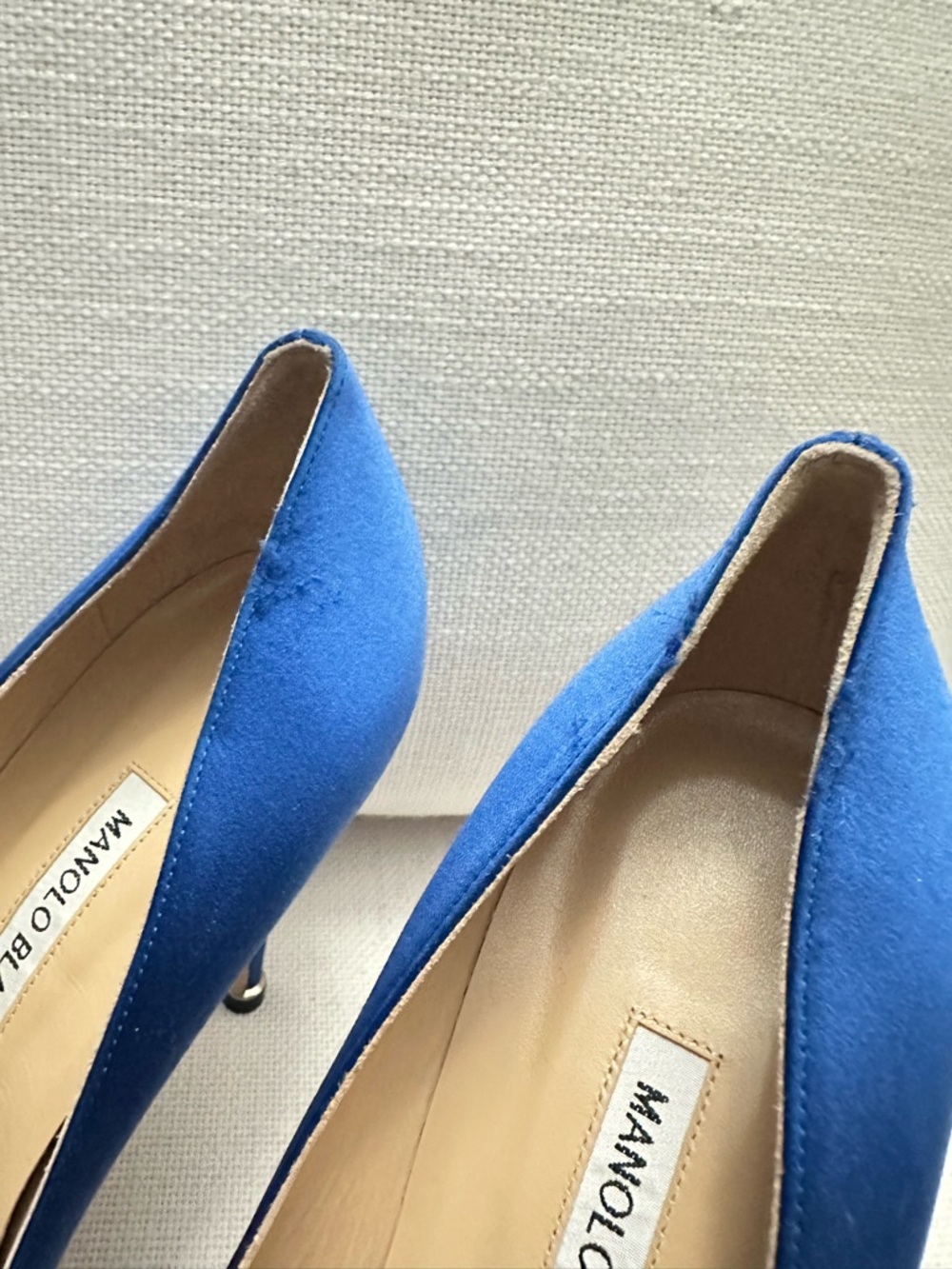 Manolo Blahnik Royal Blue Satin Crystal-Buckle Pumps - Picture 7 of 8